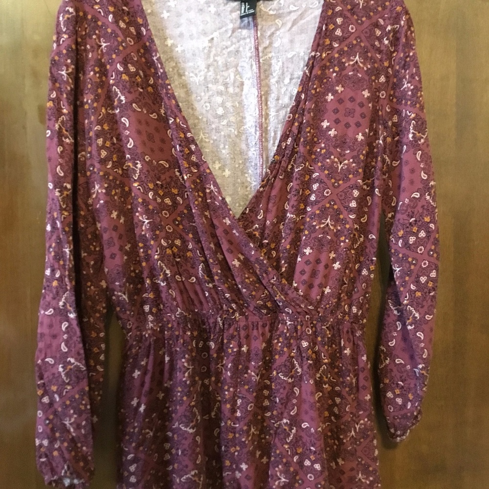 Maroon Floral Romper